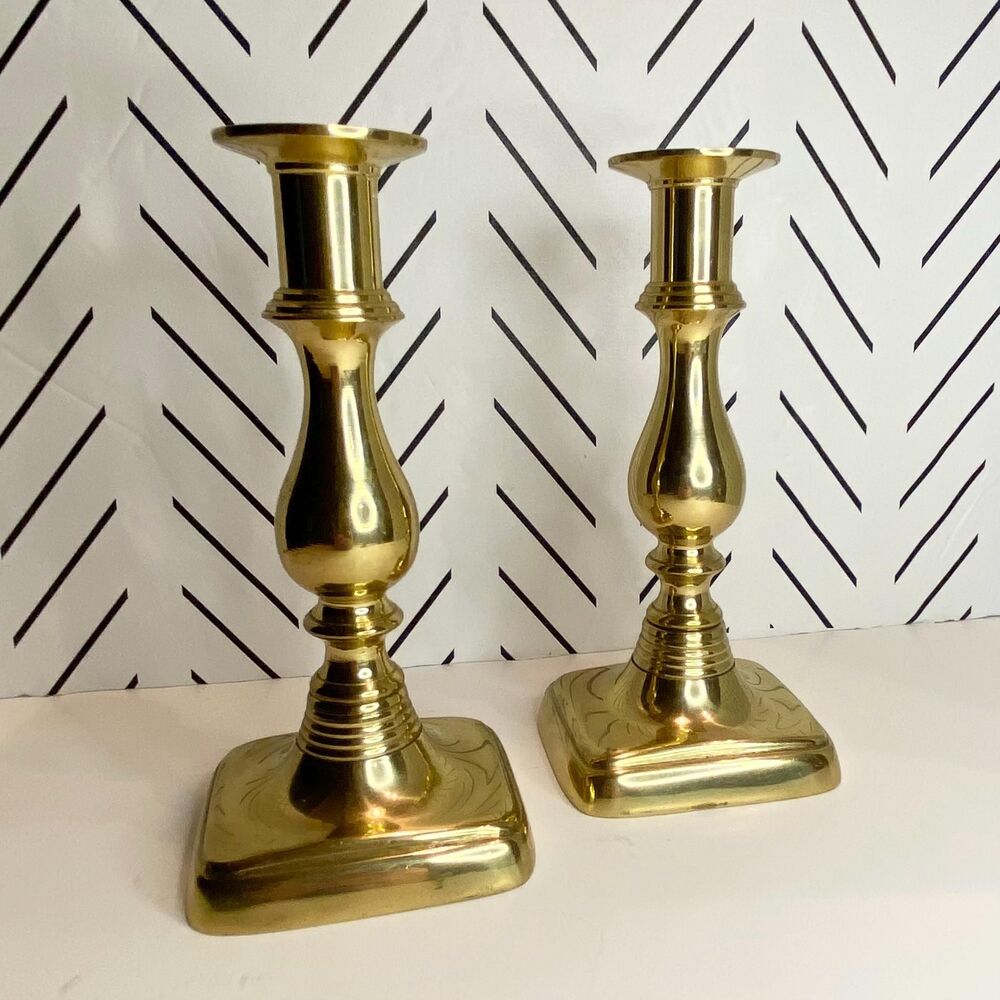 Vintage Brass Candlesticks 7" tall
